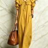 Summer 2026 Women's New Round Neck Ruffled Casual Seaside Vacation Dress From Europe And America