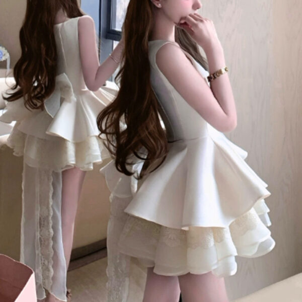 Women's Casual Versatile Layered Dress With A Large Bow Detail