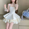 Women's Casual Versatile Layered Dress With A Large Bow Detail