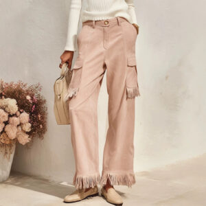 3f39c01a-a278-4765-9ca6-df4274fe7cf1.jpg Suede Fleece Tassel Loose-Fit Slimming Workwear Wide-Leg Pants For Women