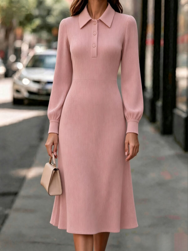 Womens Solid-color Casual Versatile Dress