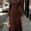Womens Solid-color Casual Versatile Dress