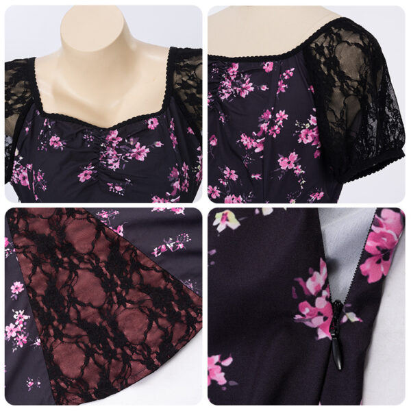 6deab98e-8365-47c3-b646-97a1c16a2bcc.jpg Halloween Floral Print Fashion Casual Dress