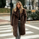 Fur Large Lapel Long Faux Fur Coat Long Stylish Faux Fox Fur Coat Mid-length Style