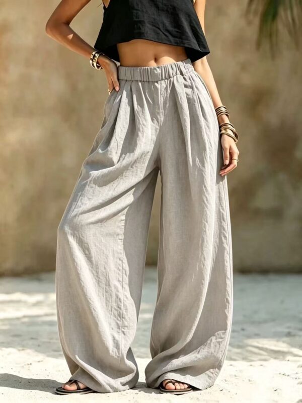 86c3197b-fb3e-4f89-8509-3c521908628a.jpg Fashionable Casual Loose-fitting Versatile Pants With Pockets And An Elastic Waistband