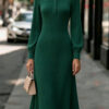 Womens Solid-color Casual Versatile Dress