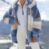 Women's Fallwinter Loose-fitting Plush Multi-color Hooded Coat