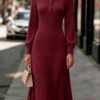Womens Solid-color Casual Versatile Dress