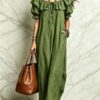 Summer 2026 Women's New Round Neck Ruffled Casual Seaside Vacation Dress From Europe And America